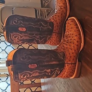 Sqaure toe ostrich boots size 13 d